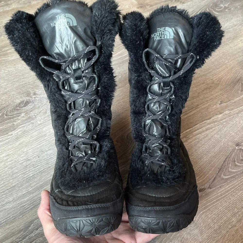 The North Face Nuptse Boots Black Puffer Goose Down Women 8.5 UK 6.5‎ EU 39.5